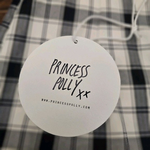 Princess Polly‎ Euros Plaid Checkered Pants Womens Size 4 Straight Leg - Picture 5 of 8